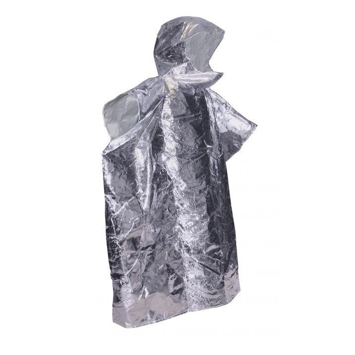 Poncho de survie ignifuge tissu de verre alu EPI forêt