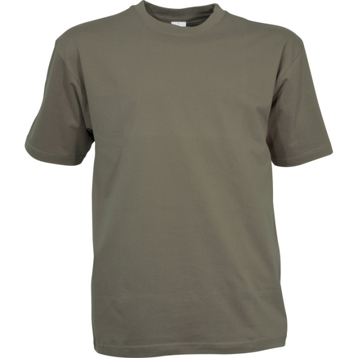 Tee shirt uni chasse pêche homme coton vert manches courtes