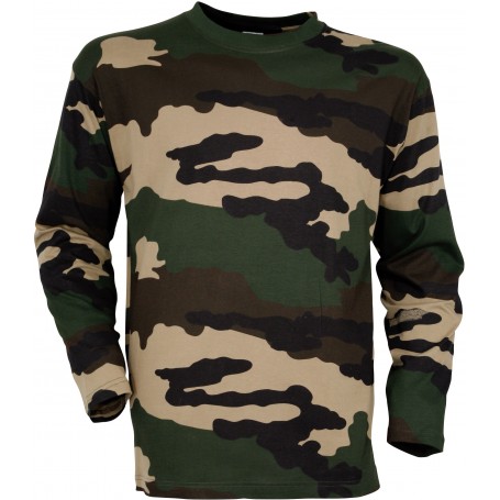 Tee shirt chasseur, pêcheur manches longues couleur camouflée