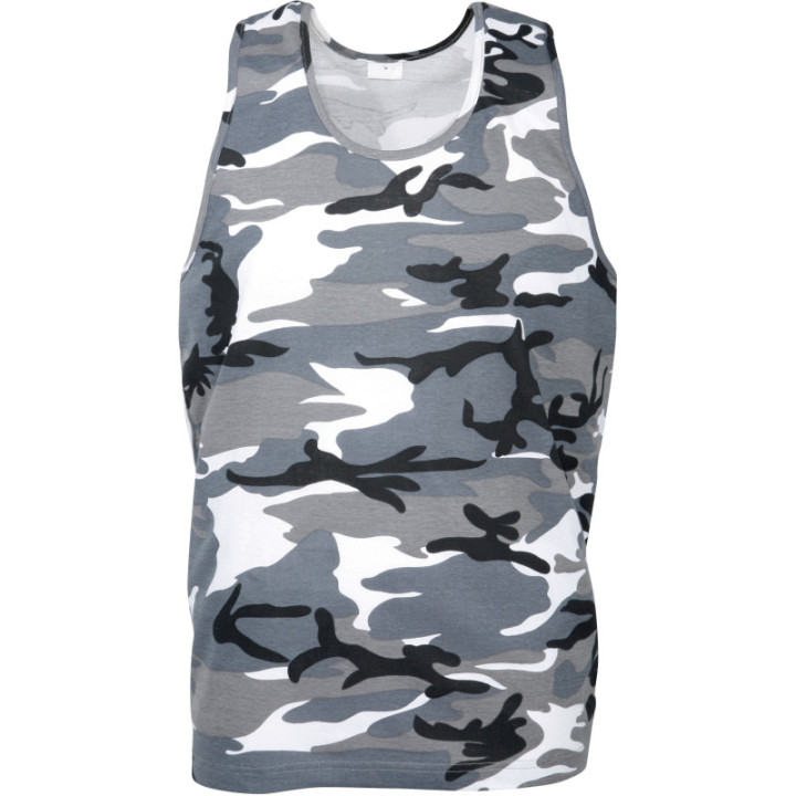 Débardeur camouflage armée homme 100% coton chasse pêche