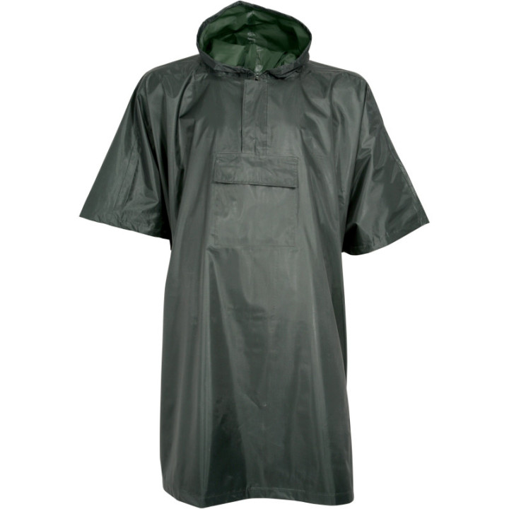 Poncho de pluie imperméable vert adulte pour extérieur