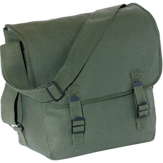 Musette bandoulière réglable toile coton adulte noir vert