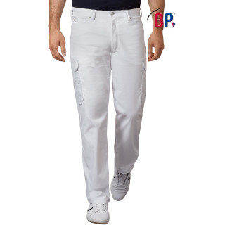 Jean homme médical BP blanc, coupe droite professionnelle