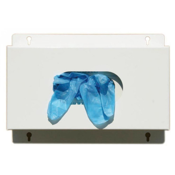 Distributeur mural gants jetables acier laqué blanc pro