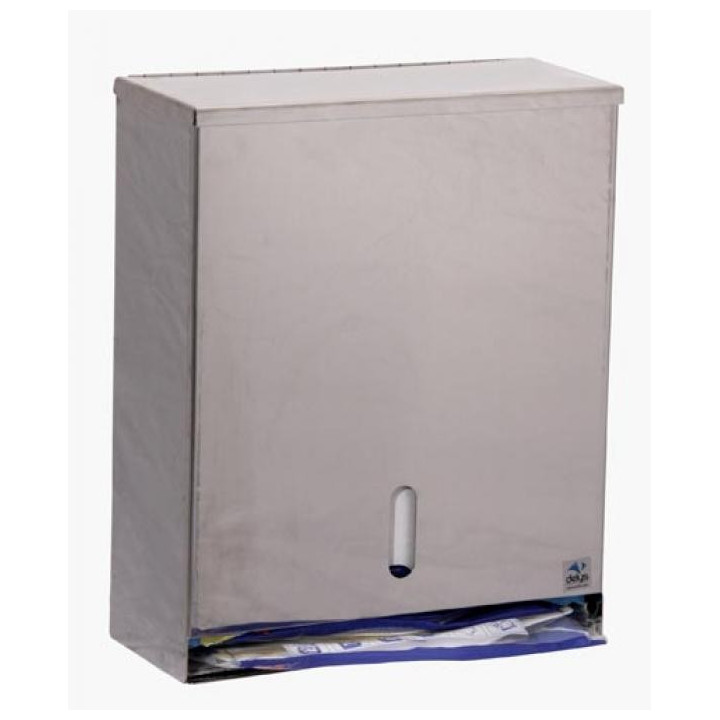 Distributeur inox mural masques pliables FFP agroalimentaire