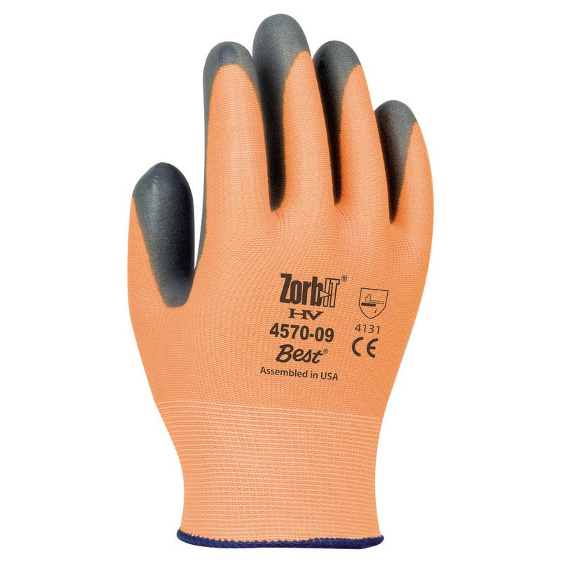 Gants fluo tricot nylon/polyester enduction nitrile Best