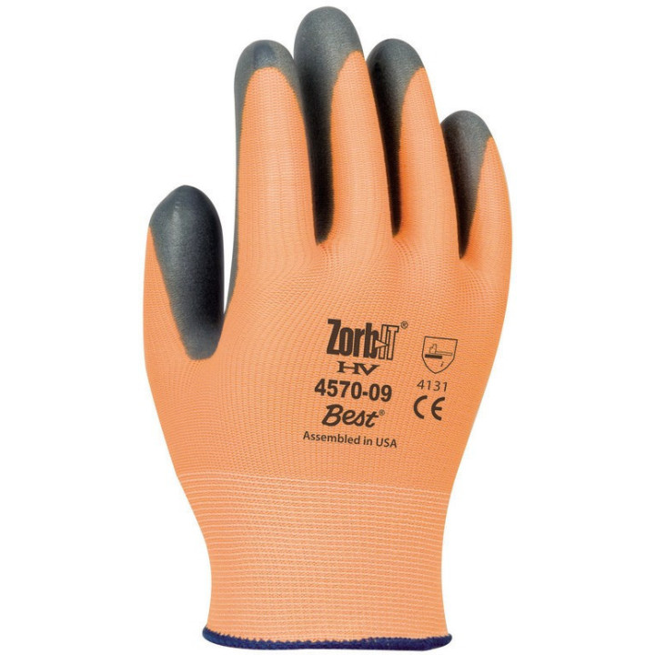 Gants de travail fluo nitrile SHOWA pour petites manipulations