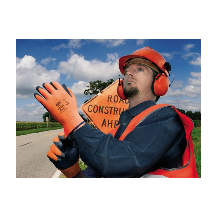 Gants de travail fluo nitrile SHOWA pour petites manipulations