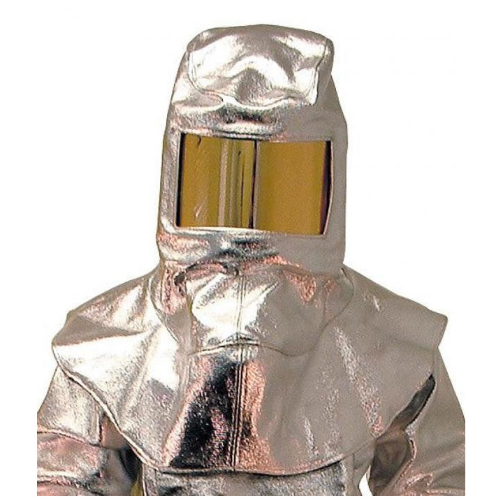 Cagoule aluminisée anti-chaleur pour masque respiratoire
