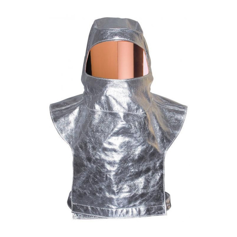 Cagoule aluminisée visière polycarbonate dorée incinérateur