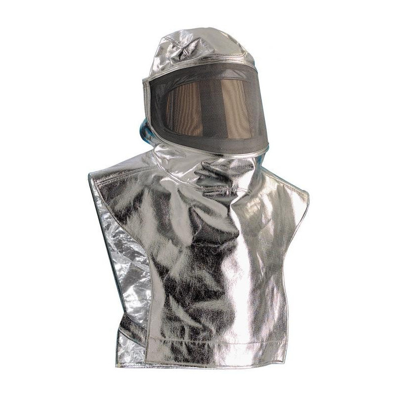 Cagoule aluminisée visière polycarbonate dorée grillage fondeur