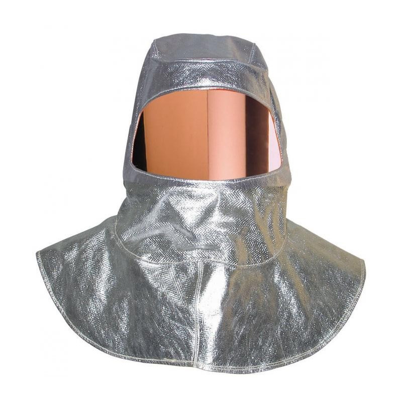 Cagoule kevlar aluminisée visière polycarbonate dorée