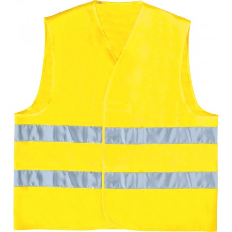 Gilet hv fluo polyester bandes paralleles en471 cl2