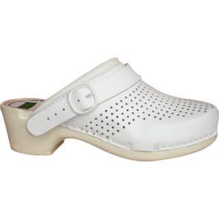 Sabot de travail cuir PU semelle bois flexible cuisine