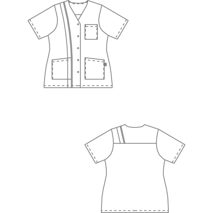 Tunique femme bicolore médicale manches courtes BP