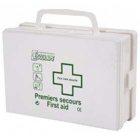 Coffret de secours en polypro blanc vide