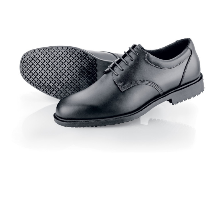Chaussures de service antidérapantes EN347 homme cuir noir