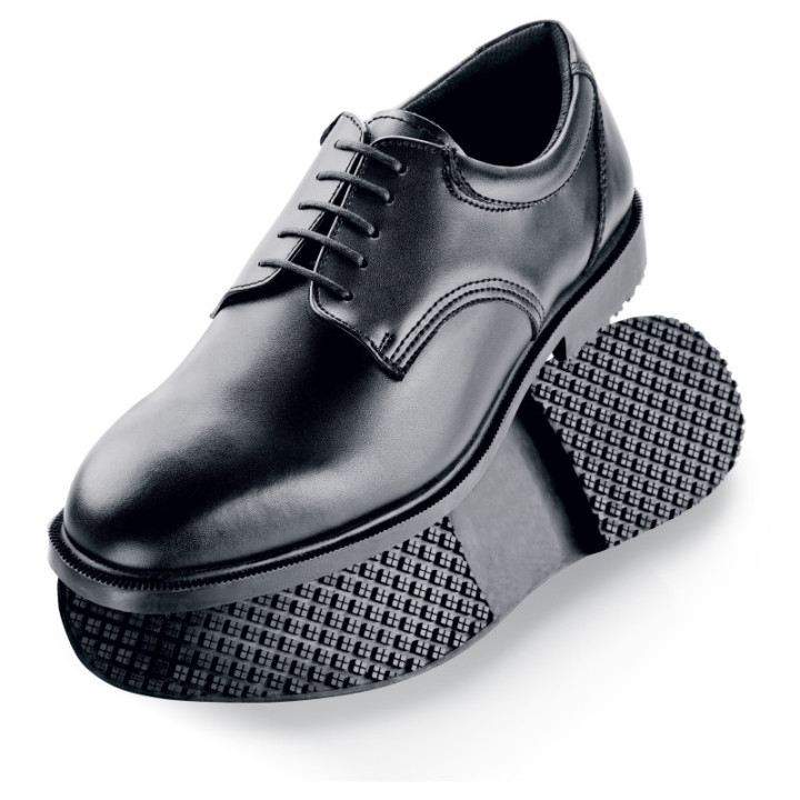 Chaussures de service antidérapantes EN347 homme cuir noir