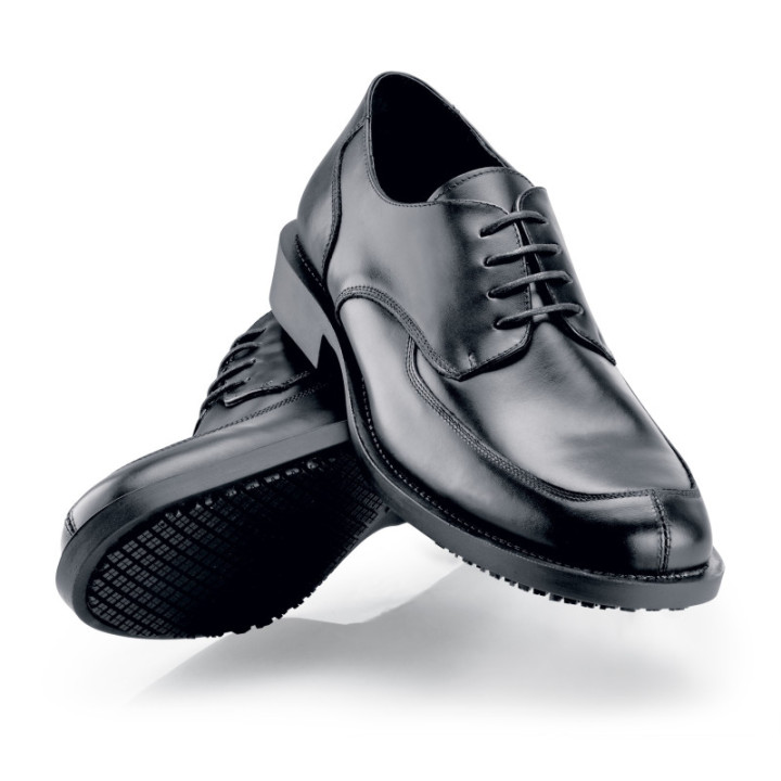 Chaussures de service sans sécurité cuir noir professionnel