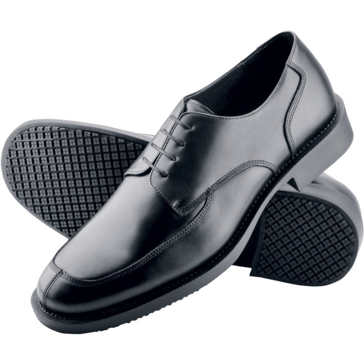 Chaussures de service sans sécurité cuir noir professionnel