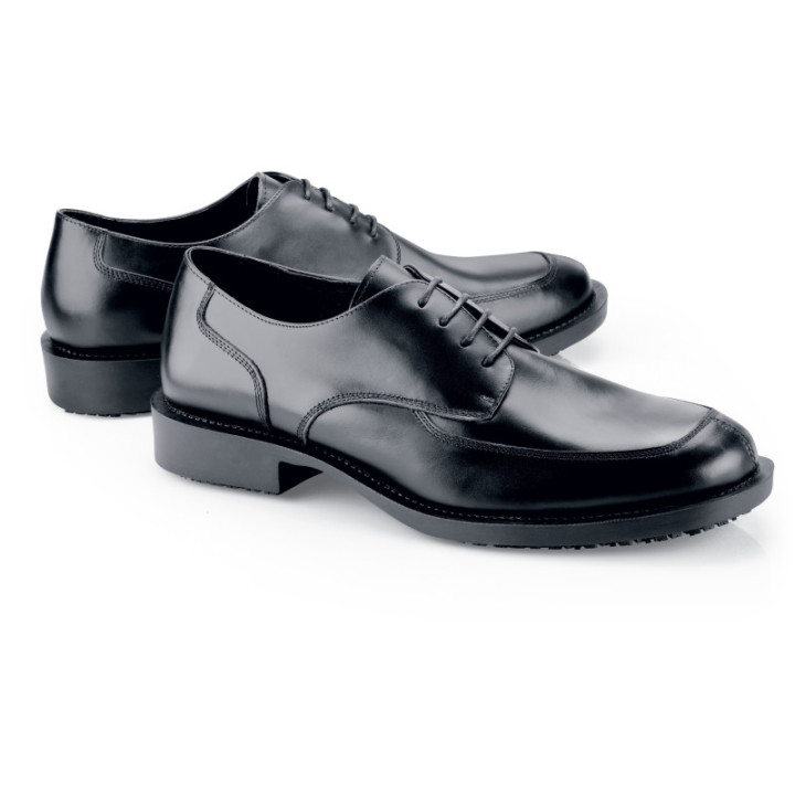 Chaussures de service sans sécurité cuir noir professionnel