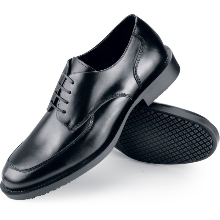 Chaussures de service sans sécurité cuir noir professionnel