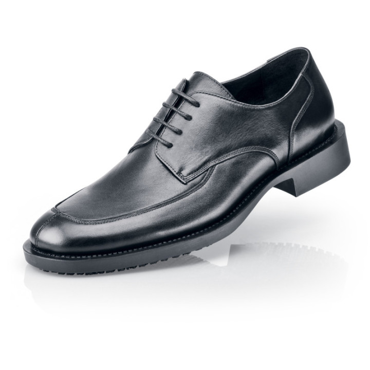 Chaussures de service sans sécurité cuir noir professionnel