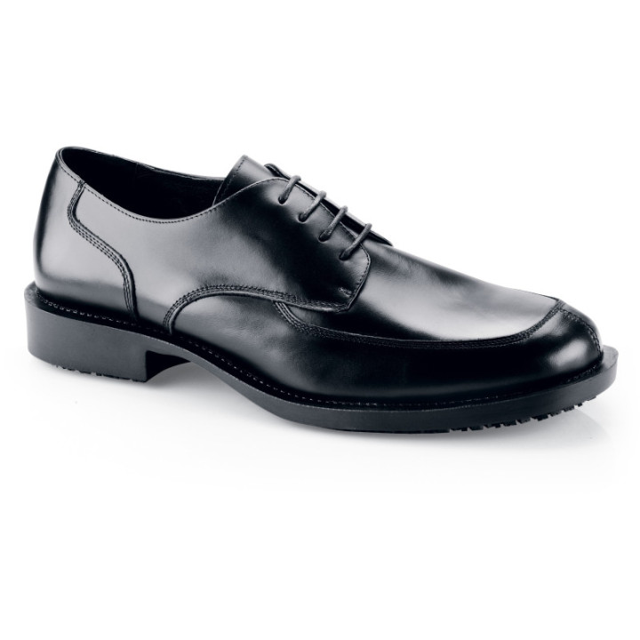 Chaussures de service sans sécurité cuir noir professionnel