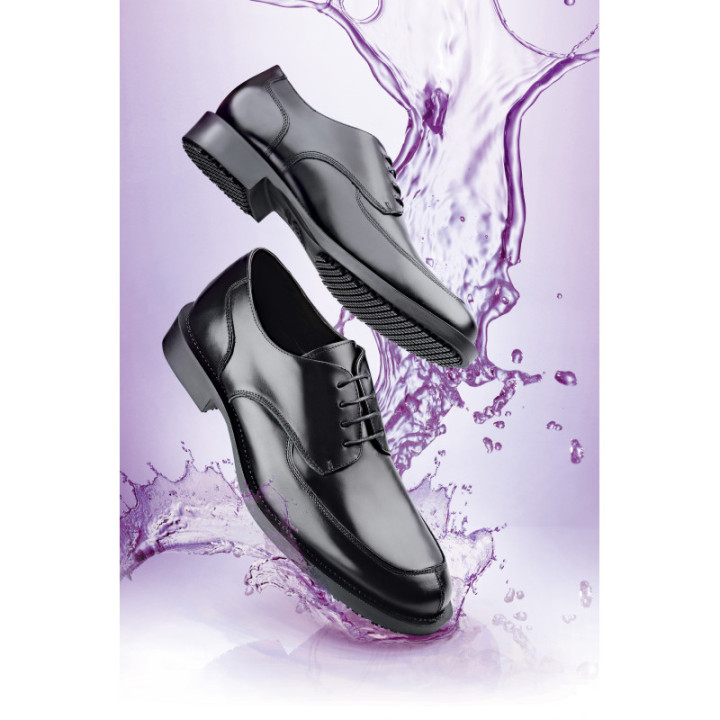 Chaussures de service sans sécurité cuir noir professionnel