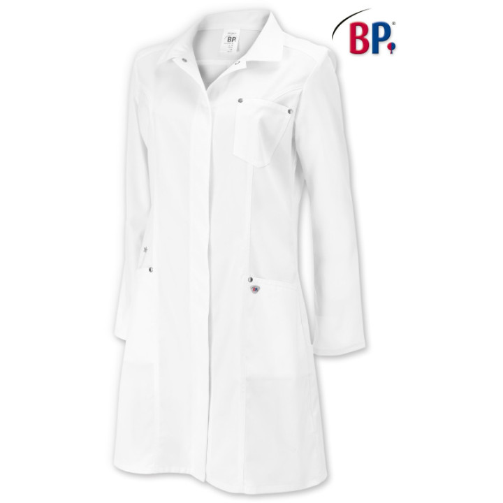 Blouse médicale femme blanche BP manches longues ajustée
