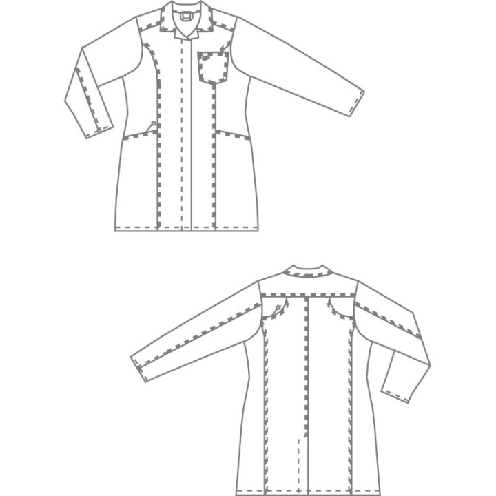 Blouse médicale femme blanche BP manches longues ajustée