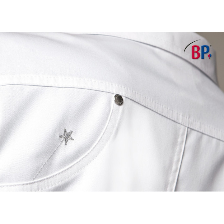 Blouse médicale femme blanche BP manches longues ajustée