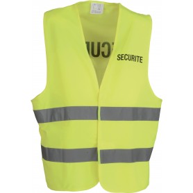 Gilet haute visibilité fluo jaune imprimé SECURITE