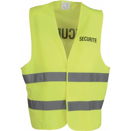 Gilet haute visibilité fluo jaune imprimé SECURITE