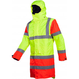 Manteau étanche Haute Visibilité en Siopor doublure détachable (2)