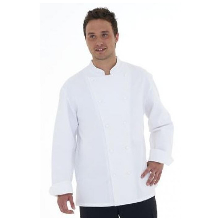 Veste de cuisine homme blanche manches longues pro HENRI MARTIN