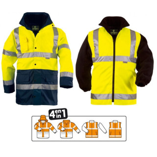 Parka 4 en 1 haute visibilité EN ISO 20471 travail