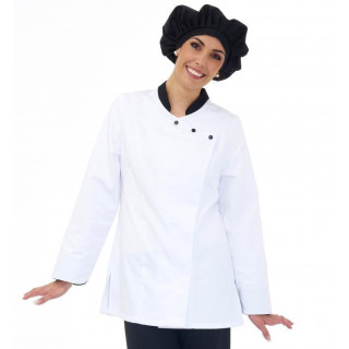 Veste de cuisine femme manches longues noir HENRI MARTIN