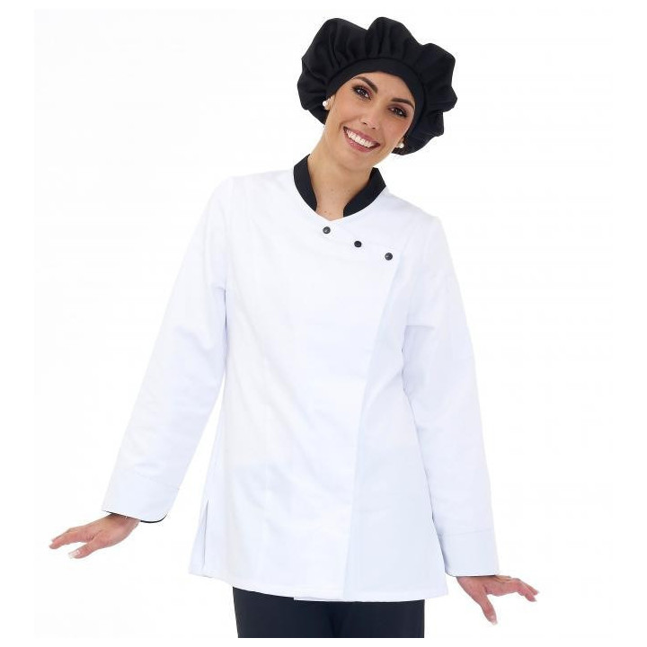 Veste de cuisine femme manches longues noir HENRI MARTIN