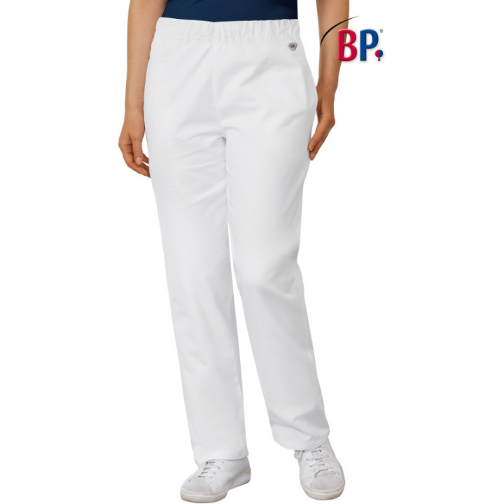 Pantalon médical mixte BP taille élastique réglable blanc