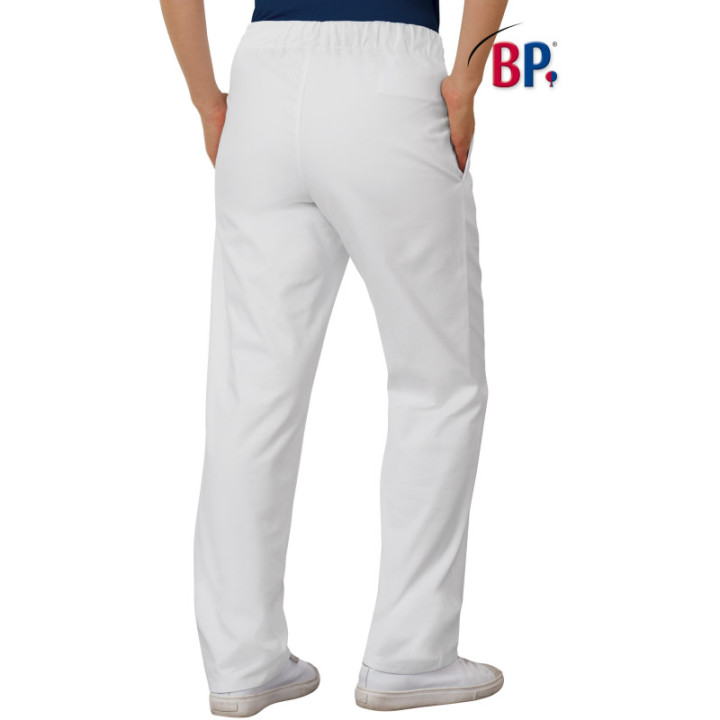 Pantalon médical mixte BP taille élastique réglable blanc