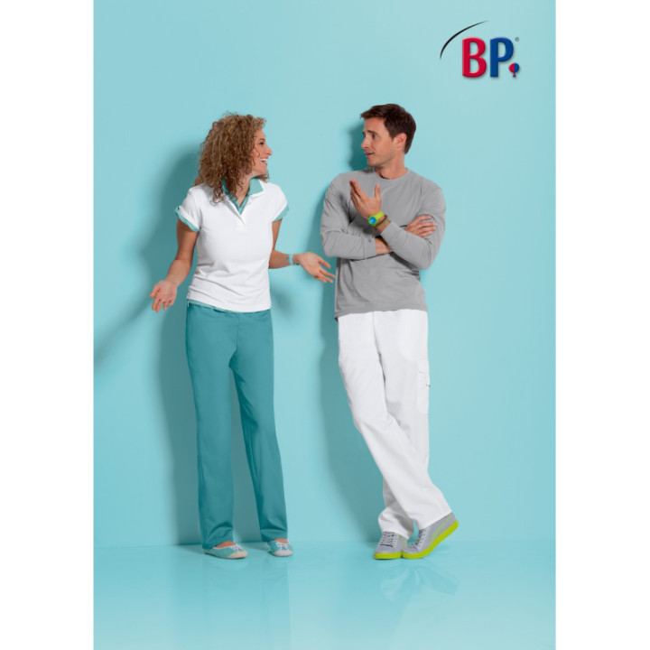 Pantalon médical mixte BP taille élastique réglable blanc