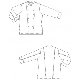 Veste de cuisinier pâtissier en coton à boutons-pression (2)