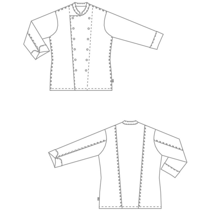 Veste cuisinier pâtissier coton boutons pression homme