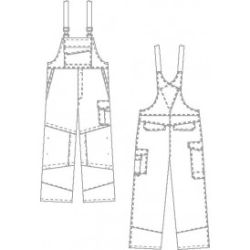 Cotte à bretelles électricien avec protection genoux (2)