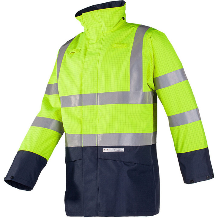 Veste de pluie haute visibilité ignifugée antistatique Sioen