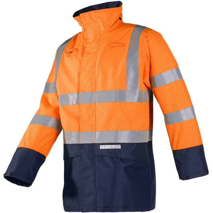 Veste de pluie haute visibilité ignifugée antistatique Sioen