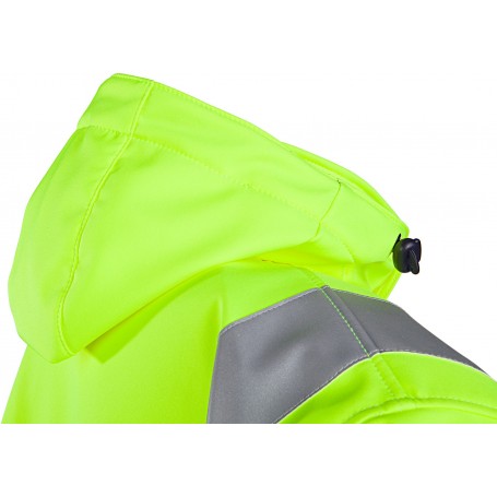 Softshell en laminé Haute Visibilité avec capuche détachable
