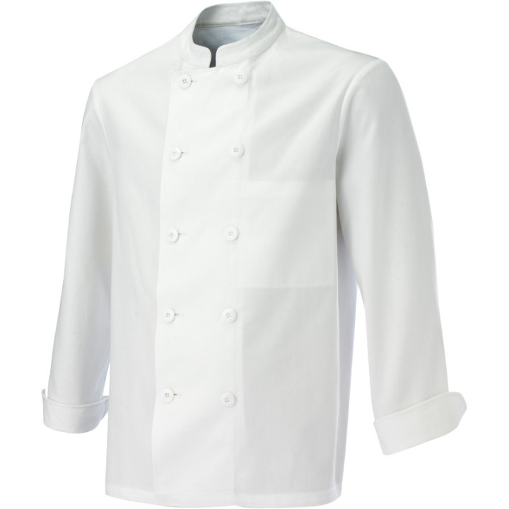 Veste cuisine coton Molinel homme unisexe blanche manches longues