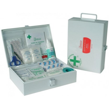 Trousse de secours metal blanc pour 8 personnes